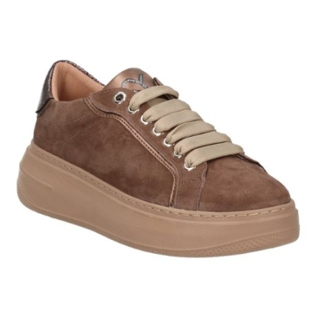 KEYS K-9883 VENUS Sneakers Donna Platform Stringate Brown