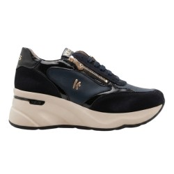 KEYS K-13341 ROSY Sneakers Donna Zeppa Con Zip Laterale Stringate Blu