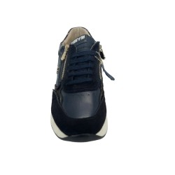 KEYS K-13341 ROSY Sneakers Donna Zeppa Con Zip Laterale Stringate Blu 2