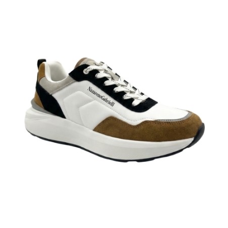 Nazareno Gabrielli U253 Sneakers Uomo Stringate Off White-Beige