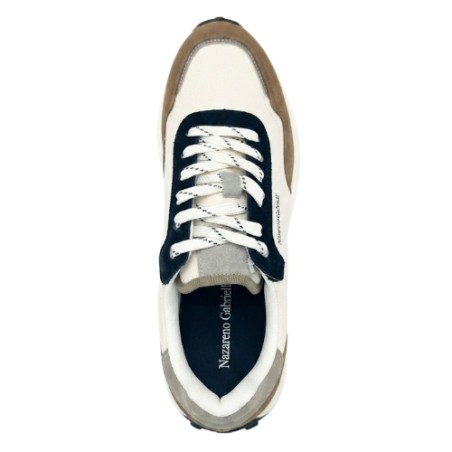 Nazareno Gabrielli U253 Sneakers Uomo Stringate Off White-Beige