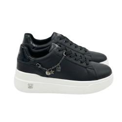 Paciotti 4US 4BX260 Sneakers Donna Platform Stringate Con Accessorio Laterale Nero