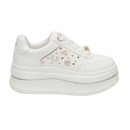 Paciotti 4US 4BX259 Sneakers Donna Platform Stringate Bianco
