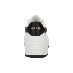 Paciotti 4US 4BX260 Sneakers Donna Platform Stringate Con Logo Laterale Bianco-Nero 2