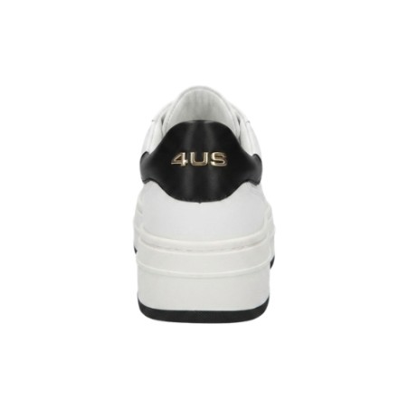 Paciotti 4US 4BX260 Sneakers Donna Platform Stringate Con Logo Laterale Bianco-Nero