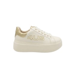 Paciotti 4US 4BX254 Sneakers Donna Platform Stringate Beige