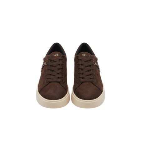 Paciotti 4US 4BX260 Sneakers Donna Platform Stringate Con Accessorio Laterale Marrone