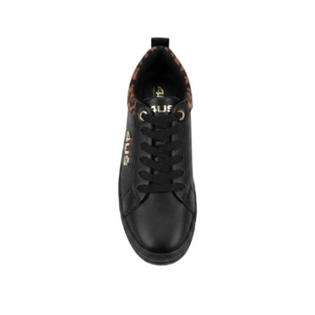 Paciotti 4US 4BX258 Sneakers Donna Platform Stringate Nero-Leopardato