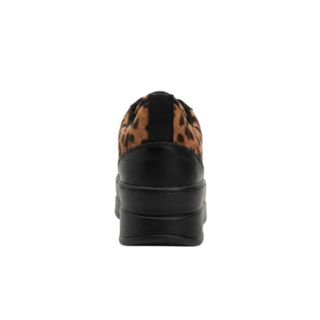 Paciotti 4US 4BX258 Sneakers Donna Platform Stringate Nero-Leopardato