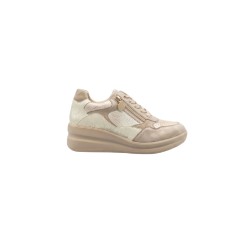 Paciotti 4US 4BX269 Sneakers Donna Zeppa Stringate Con Zip Laterale Beige
