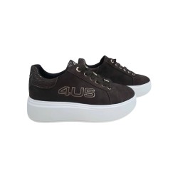 Paciotti 4US 4BX254 Sneakers Donna Platform Stringate Marrone