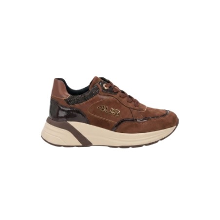 Paciotti 4US 4BX272 Sneakers Donna Platform Stringate Marrone
