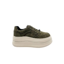 Paciotti 4US 4BX261 Sneakers Donna Platform Stringate Con Accessorio Green