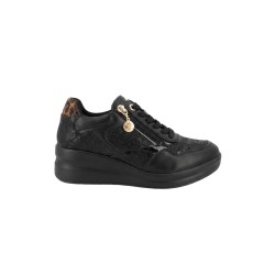 Paciotti 4US 4BX269 Sneakers Donna Zeppa Stringate Con Zip Laterale Black