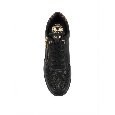 Paciotti 4US 4BX269 Sneakers Donna Zeppa Stringate Con Zip Laterale Black