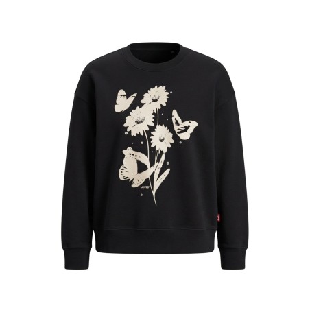 Levi's 005OZ-0029 GRAPHIC VINTAGE BOXY CREW Felpa Donna Girocollo Nero