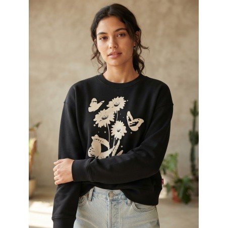 Levi's 005OZ-0029 GRAPHIC VINTAGE BOXY CREW Felpa Donna Girocollo Nero