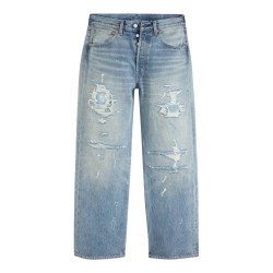LEVI'S 0057U-0020 501 LOOSE LARKSPUR PAINTER Jeans Uomo Con Strappi Azzurro