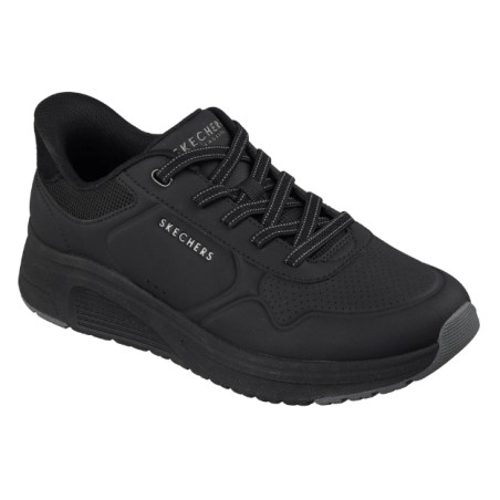 SKECHERS 190270 UNO LITE 2 New Arc Sneakers Donna Lacci Elastici Slip-Ins Black