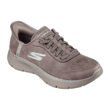 SKECHERS 124837 GO WALK FLEX Sneakers Donna Con Lacci Elastici Slip-Ins Brown