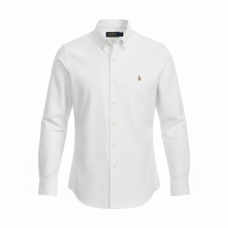 Ralph Lauren Polo OXFORD Camicia Uomo Slim-Fit  Bianco
