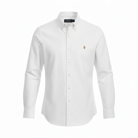 Ralph Lauren Polo OXFORD Camicia Uomo Slim-Fit  Bianco
