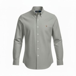 Ralph Lauren Polo OXFORD Camicia Uomo Slim-Fit Grigio
