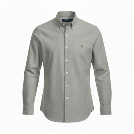 Ralph Lauren Polo OXFORD Camicia Uomo Slim-Fit Grigio