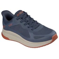 SKECHERS 118423 BOBS SQUAD 4 Sneakers Uomo Con Lacci Elastici Slip-Ins Navy 2