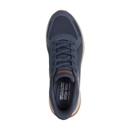 SKECHERS 118423 BOBS SQUAD 4 Sneakers Uomo Con Lacci Elastici Slip-Ins Navy