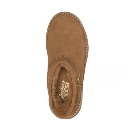 SKECHERS 167848 KEEPSAKES COZY MINI Stivaletto Donna Con Pelliccia Slip-Ins Chestnut