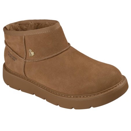 SKECHERS 167848 KEEPSAKES COZY MINI Stivaletto Donna Con Pelliccia Slip-Ins Chestnut