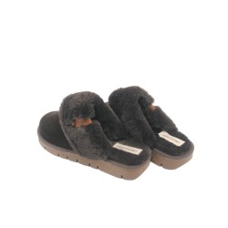 Grunland LOXI CI3023-G7 Pantofola Donna Con Pelliccia Testa Di Moro 2