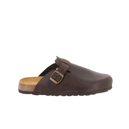 Grunland BOBO CB2224-40  Sabot Uomo In Pelle Con Fibbia Regolabile Mogano
