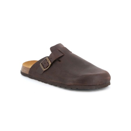 Grunland BOBO CB2224-40  Sabot Uomo In Pelle Con Fibbia Regolabile Mogano