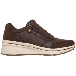 SKECHERS 190370 BILLION FLEX LUXE UP Sneakers Donna Zeppa Con Zip Laterale Choc