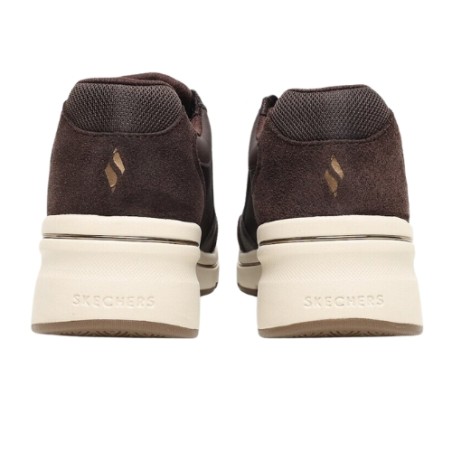 SKECHERS 190370 BILLION FLEX LUXE UP Sneakers Donna Zeppa Con Zip Laterale Choc