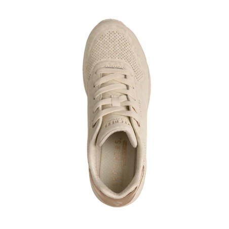 SKECHERS 177521 UNO WEDGE SAFARI DAZE Sneakers Donna Con zeppa Stringate Off White