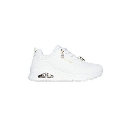 Skechers 310562L UNO GEN1-TRENDY JEWELS Sneakers Ragazza Stringate Con Accessorio White/Gold