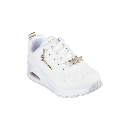 Skechers 310562L UNO GEN1-TRENDY JEWELS Sneakers Ragazza Stringate Con Accessorio White/Gold