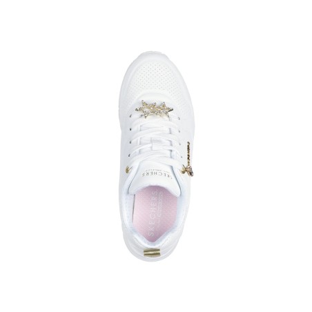 Skechers 310562L UNO GEN1-TRENDY JEWELS Sneakers Ragazza Stringate Con Accessorio White/Gold