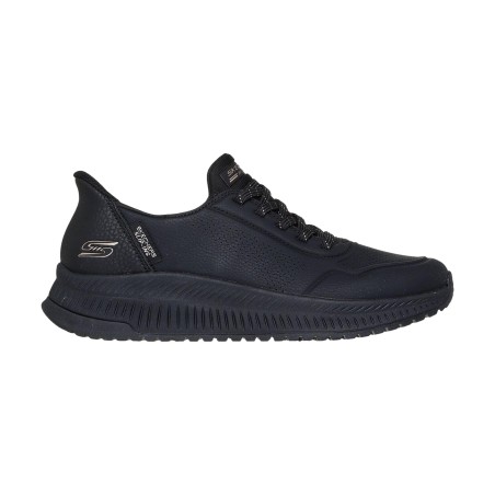 SKECHERS 117740 BOBS SQUAD 4 KEY LOOK Sneakers Donna Con Lacci Elastici Slip-Ins Black