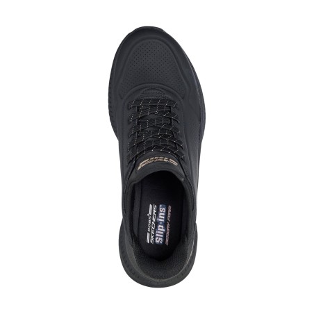 SKECHERS 117740 BOBS SQUAD 4 KEY LOOK Sneakers Donna Con Lacci Elastici Slip-Ins Black