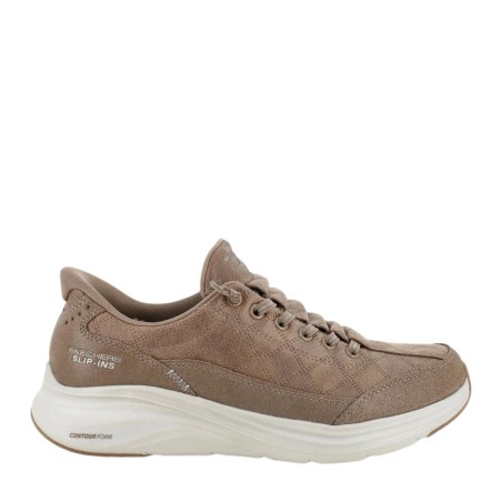 SKECHERS 150507 CONTOUR FOAM NATURAL EASE Sneakers Donna Con Lacci Elastici Slip-Ins Chestnut