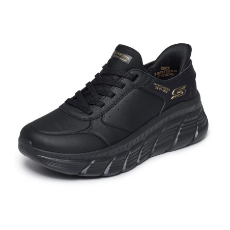 SKECHERS 117394 BOBS B FLEX HI WORKDAY Sneakers Donna Con Lacci Elastici Slip-Ins Nero