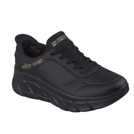 SKECHERS 117394 BOBS B FLEX HI WORKDAY Sneakers Donna Con Lacci Elastici Slip-Ins Nero