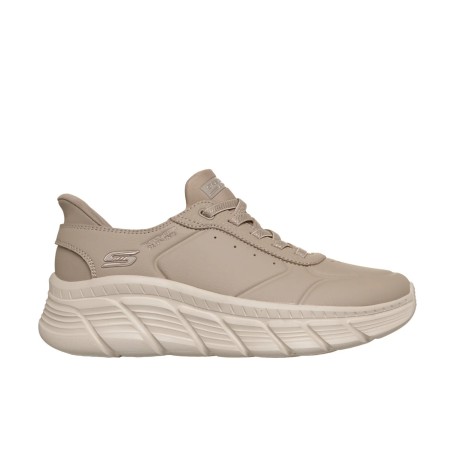 SKECHERS 117394 BOBS B FLEX HI WORKDAY Sneakers Donna Con Lacci Elastici Slip-Ins Taupe