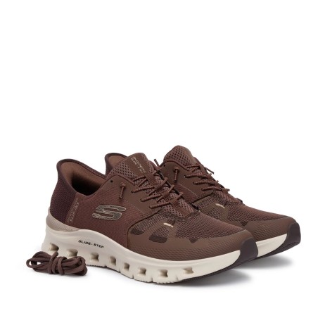 SKECHERS 150438 GLIDE STEP PRO RADIANT STRIDE Sneakers Donna Con Lacci Elastici Slip-Ins Choc