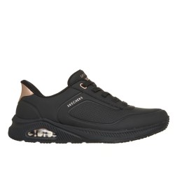 SKECHERS 190177 ARCH FIT UNO RELAXING ON AIR Sneakers Donna Con Lacci Elastici Slip-Ins Black
