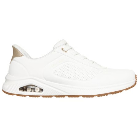 SKECHERS 190177 ARCH FIT UNO RELAXING ON AIR Sneakers Donna Con Lacci Elastici Slip-Ins White